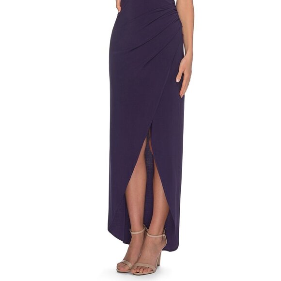 NWT La Femme 28204SC Jersey Prom Dress Dark Purple Size 6 - Picture 2 of 6